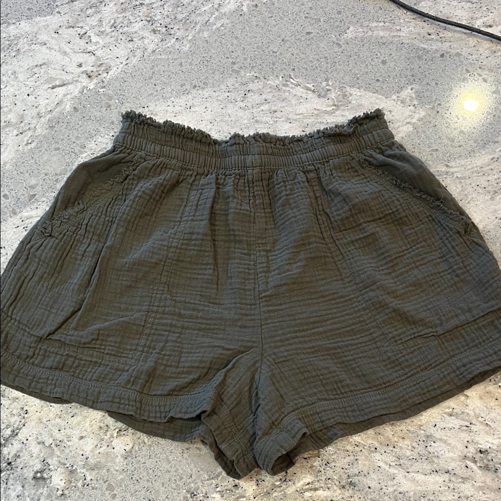 Aerie Dark Green Women's Cotton Shorts Size SP